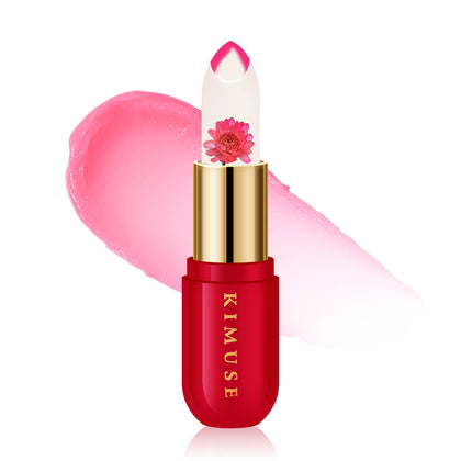 KIMUSE Flower Balm PH Color Changing Lipstick, Long-Lasting Lip Balm and Lip Stain, Moisturizing Natural Lip Balm