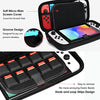ivoler Carrying Case for Nintendo Switch and NEW Switch OLED Model(2021),Portable Hard Shell Pouch Carrying Travel Game Bag for Switch Accessories Holds 10 Game Cartridge (Black)