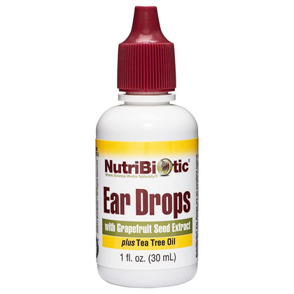 NutriBiotic - Ear Drops, 1 Fl Oz | Gentle & Soothing Ear Support with Grapefruit Seed Extract & Tea Tree Oil | Vegan | Non-Medicated | Made without GMOs & Gluten