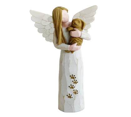 NP Angel Souvenir pet Ornaments, Dog and cat Souvenir Gifts, Resin Angel Statues, Angels Holding Their Favorite Pets