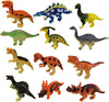 HAPTIME Plastic Assorted Mini Dinosaur Figures, Little Dinosaur Figurine, Small Dino Toy 1.5 inch - 3 inch, Great for Dino Cake Topper, Easter Eggs Filler, Pack of 12