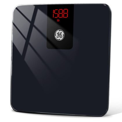 GE Scale for Body Weight Bathroom: Digital Scales Accurate, Smart Bluetooth Scale for Weight and BMI Electronic Weighing Scale for People, Black 400lb Capacity Bath Scale