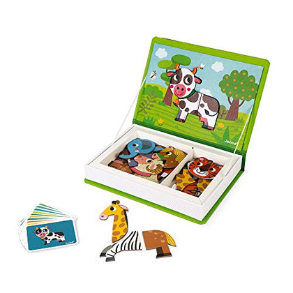 Janod MagnetiBook 41 pc Magnetic Animal Mix and Match Game - Ages 3+ - J02723