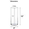 CYS Excel Clear Glass Cylinder Vase (H:12