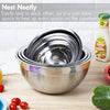 YIHONG 7 Piece Mixing Bowls with Lids for Kitchen, Stainless Steel Mixing Bowls Set Ideal for Baking, Prepping, Cooking and Serving Food, Nesting Metal Mixing Bowls for Space Saving Storage