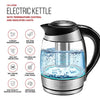 Chefman Electric Kettle with Temperature Control, 5 Presets LED Indicator Lights, Removable Tea Infuser, Glass Tea Kettle & Hot Water Boiler, 360° Swivel Base, BPA Free, Stainless Steel, 1.8 Liters