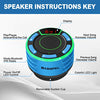 BassPal IPX7 Waterproof Speaker, Bluetooth Portable Wireless Shower Speakers with LED Display, FM Radio, Suction Cup, Light Show, TWS, Loud Stereo Sound for Pool Beach Home Party Travel Outdoors