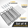 Ultimate Hostess Spice Rack Wall Mount, Iron - 4-Tier, Space-Saving Organizer - Wall Mount Spice Organizer for Spice Jars and Seasonings - Screw or Adhesive Hanging Spice Rack for Wall, Black