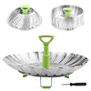 Steamer Basket Stainless Steel Vegetable Steamer Basket Folding Steamer Insert for Veggie Fish Seafood Cooking, Expandable to Fit Various Size Pot (5.1