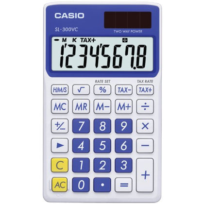 Casio SL-300VC Standard Function Calculator, Blue