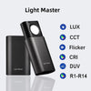 Light Meter Lux CCT CRI Flicker Meter Illuminometer Color Temperature Meter Photometer Lighting Motion Sensor Bluetooth APP Light Tester Tool Rechargeable