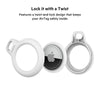 Belkin Apple Airtag Secure Holder With Strap - Apple Air Tag Keychain - Airtag Holder With Strap For Key Ring - Airtag Keychain Accessories - Scratch Resistant Airtag Case With Raised Edges - White