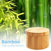 HTB Bamboo Salt Cellar with Mini Spoon, Kitchen Salt Box with Swivel Magnetic Closure Lid, Round Salt Container to Storage Pepper Spice Bath Salt Sea Salt