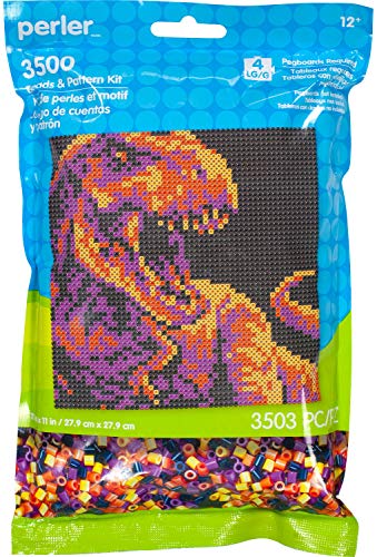 Perler Tyrannosaurus Rex Pattern Bag Beads Kit, 3500pcs, Dino