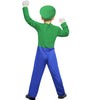 BOMLY Mario Costume for Kids Halloween Plumber Cosplay Outfit Boys Jumpsuit with Accessory (Kids-Green, Large)