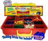 Matty's Toy Stop Brik-Kase 2.0 Travel, Building, Storage & Organizer Container Case with Building Plate Lid (Holds Approx 2000pcs) - Compatible With All Major Brands (Red, Green & Yellow)