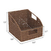 StorageWorks Round Paper Rope Storage Baskets for Organizing, Wicker Baskets with Built-in Handles, Handwoven Wicker Storage Baskets, Wicker Baskets for Shelves Storage, Brown, 2 Pack