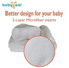 Babygoal Reusable Cloth Diaper Inserts Pack of 12, Absorbent & Breathable Liners, 3-Layer Microfiber Inserts for Cloth Diapers 12T