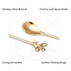Stainless Steel Gold Leaf Coffee Spoon-AnSaw 10 Pcs Creative Tableware Dessert Spoons, Stirring, Mixing, Sugar, Stir, Ice Cream, Cake, Teaspoon Set (Gold-10Spoon)