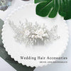 Jeairts Rhinestone Bride Wedding Hair Comb Flower Bridal Hair Pieces Leaf Side Combs Headpiece Crystal Wedding Hair Jewelry Accessories for Women and Girls (1-Silver)