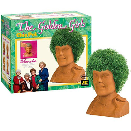 Chia Pet Golden Girls Blanche with Seed Pack, Decorative Pottery Planter, Easy to Do and Fun to Grow, Novelty Gift, Perfect for Any Occasion