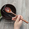 Wooden Spoons, 6 Pieces 9 Inch Wood Soup Spoons for Eating Mixing Stirring, Long Handle Spoon with Japanese Style Kitchen Utensil, ADLORYEA Eco Friendly Table Spoon