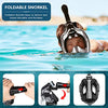 ZIPOUTE Snorkel Mask Full Face, Full Face Snorkel Mask Adult and Kids with Detachable Camera Mount, Snorkeling Mask 180 Panoramic View Anti-Fog Anti-Leak Dry Top Set with Adjustable Straps (Black S/M)