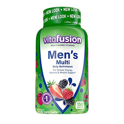 vitafusion Adult Gummy Vitamins for Men, Berry Flavored Daily Multivitamins for Men With Vitamins A, C, D, E, B6 and B12, Americas Number 1 Gummy Vitamin Brand, 75 Day Supply, 150 Count