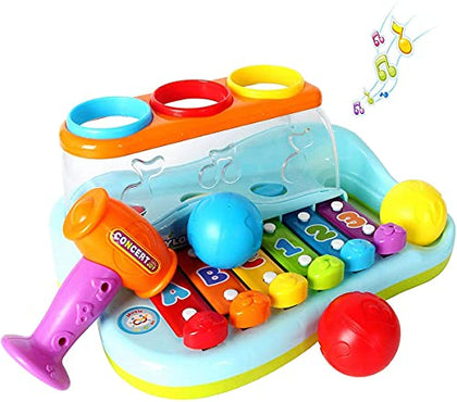 HOLA Toys for 1 Year Old Girl Boy Birthday Gifts, Baby Toys 12-18 Months Pound & Tap Hammer Xylophone Toys for Toddlers 1-3 Boys Girls, Baby & Toddler Toys Age 1-2 3, 1 Year Old Boy Girl Toys Gifts