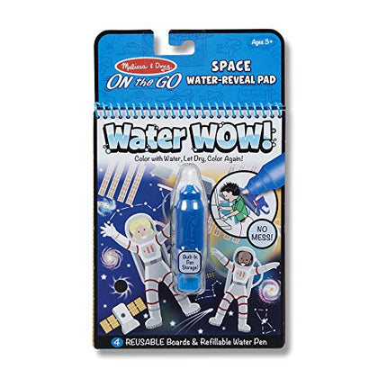 Melissa & Doug On The Go Water Wow! Reusable Mess-Free Water-Reveal Activity Pad - Space - Party Favors, Stocking Stuffers, Travel Toys For Toddlers, Mess Free Coloring Books For Kids Ages 3+
