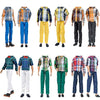 E-TING 10-Item Fantastic Pack = 5 Sets Fashion Casual Wear Clothes Outfit +5 Pairs Shoes for boy Doll Random Style (Casual Wear Clothes + Black Suit + Swimwear)