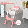 Toilet Potty Training Seat with Step Stool Ladder,711TEK Potty Training Toilet for Kids Boys Girls Toddlers-Comfortable Safe Potty Seat with Anti-Slip Pads Ladder(PInk)