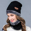 Warm Winter Beanie Hat & Scarf Set Stylish Knit Skull Cap for Men Women (01 Black)