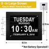 JALL Digital Calendar Alarm Day Clock - with 8 Screen Display, am pm, 5 Alarm, for Extra Impaired Vision People, The Aged Seniors, The Dementia, Wall Mounted, Black