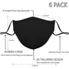YYTDAISHU 6 Pack Black Reusable Breathable Cloth Face Protection, Adjustable Washable Male and Women Fashion Face Protection Cover