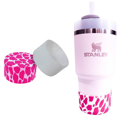 Wolf Creek Group Stanley Cup Accessories | Stanley Boot | Stanley Silicone Base Cover | Stanley 40oz 30oz 20oz 14oz - 2pcs Boots Included (Pink Cow)
