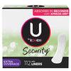 U by Kotex Clean & Secure Panty Liners, Light Absorbency, Extra Coverage, 112 Count
