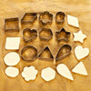 Mini Cookie Cutter Shapes Set - 30 Tiny Stainless Steel Stamps of Flower, Heart, Star, Geometric Shapes - for Out Pastry Dough, Pie Crust & Fruit, Fondant