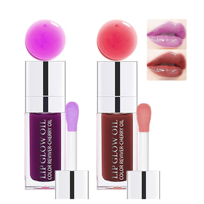 2 Colors Hydrating Plumping Lip Glow Oil,Moisturizing Lip Oil Gloss Transparent Glossy Lip Gloss Primer Lip Tint for Lip Care and Dry Lip by Aaiffey (E176) (006#+020#)