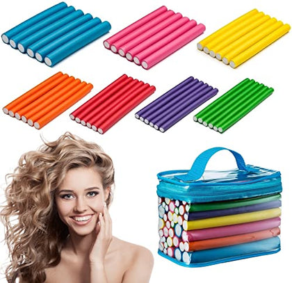 Tifara Beauty Salon Heatless Flexible Hair Rollers Curlers 42-pack 7
