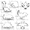 LUBTOSMN New Dinosaur Cookie Cutter Set-7 Piece-Dinosaur Footprint and Head, Tyrannosaurus(T-Rex), Brontosaurs, Spinosaurus, Triceratops, Pterodactyl, Baking Mold for Kids Dinosaur Birthday Party