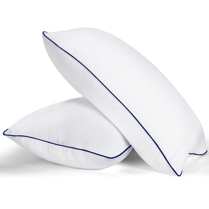 MZOIMZO Bed Pillows for Sleeping- Medium Firm, Queen Size Set of 2, Cooling Hotel Quality with Premium Soft Down Alternative Fill for Back, Stomach or Side Sleepers, 45×70CM
