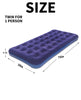 JEAOUIA Twin Size Air Mattress for Inflatable - Portable Blue Blow Up Mattresses with Flocked top - Single Foldable Air Bed for Tent Camping Home Travel Backpacking