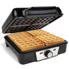 CucinaPro Four Square Belgian Waffle Maker, Extra Large Stainless Steel Kitchen Appliance with Nonstick Waffler Iron Plates, Makes 4 Fluffy Waffles, Griddle is Great for Family Breakfast or Gift