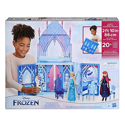 Disney Frozen Hasbro F1819 2 Elsa's uitklapbaar ijspaleis, kasteelspeelset, speelgoed voor kinderen vanaf 3 jaar,Multi kleuren