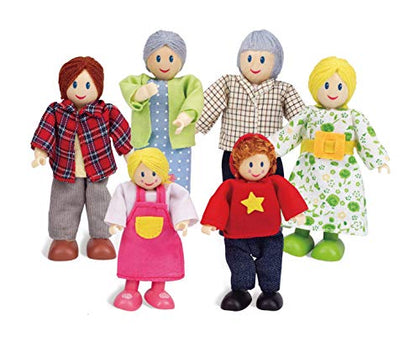 Happy Family Dollhouse Set by Hape Award Winning Doll Family Set, Unique Accessory for Kids Wooden Dolls House| Multicolor