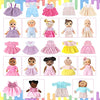 Baby Doll Clothes - Fits 12'' 13'' 14'' 15''Bitty Girl Alive Baby Doll Clothes 360°Sewing Dresses for with Doll Diapers, Nipple, and Doll Accessories Pack of 18 Bag Set 