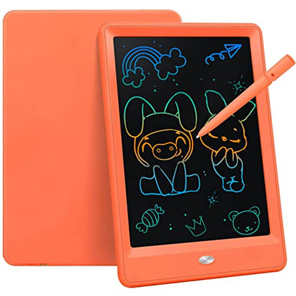 Bravokids Toys for 3-6 Years Old Girls Boys, LCD Writing Tablet 10 Inch Doodle Board, Electronic Drawing Tablet/Pads, Educational Birthday Gift for 3 4 5 6 7 8 Years Old Kids Toddler (Orange)