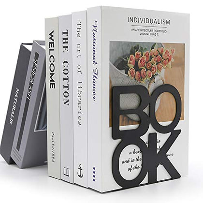 Decorative Metal Book Ends Supports for Bookrack Desk, Unique Appearance Design,Heavy Duty