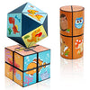 3D Magic Cube Set, Star Cube Magnet Fidget Toy Transforms Puzzle Cubes for Kids and Adults (3 Packs)